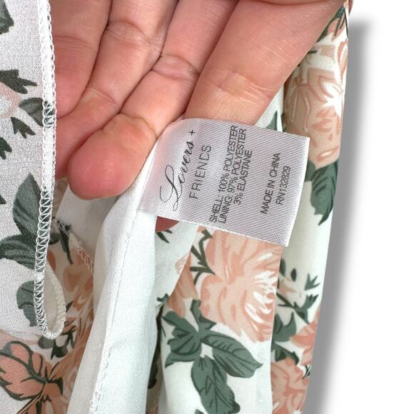 Lovers + Friends x Revolve NWOT Pink Floral Flutter Wrap Tie Mini Dress Small - Picture 9 of 9